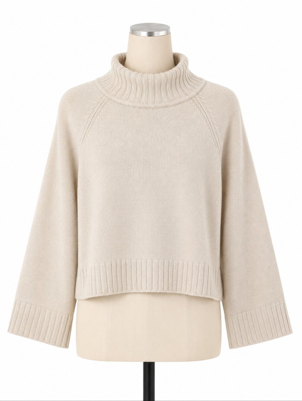 Truth By Republic NWT Cream Mock Neck Cropped Sweater Knit Pullover Women Size L